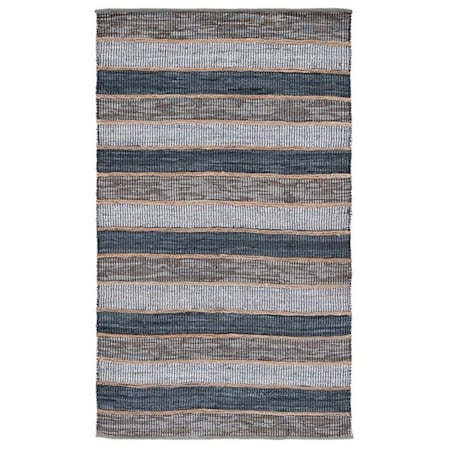 Safavieh 6 x 6 ft. Vintage Leather Global Hand Woven Square Rug Grey & Natural VTL206F-6SQ